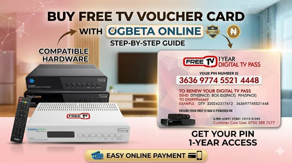 How to Buy Free TV voucher card and subscribe your decoder at home